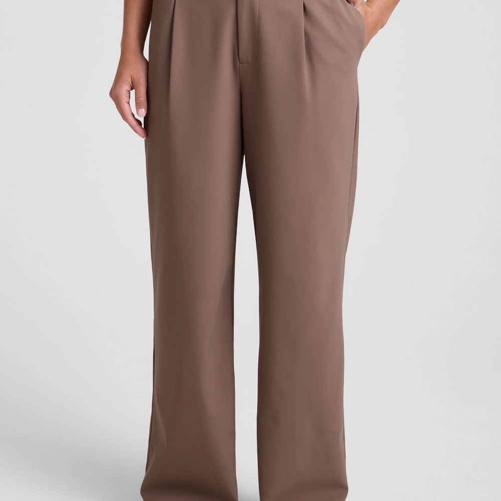 Beyond Yoga Khaki Status Wide Leg Trouser 31" Medium - Picture 2 of 14